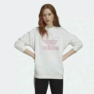 Woman’s Adidas Crew Neck Sweater | White | Size Medium